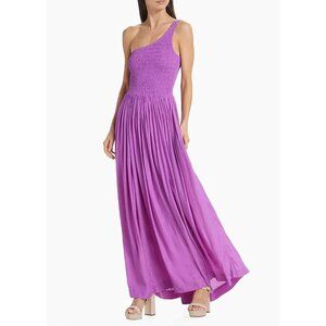 SWF NWT Smocked One-Shoulder Maxi Dress True Purple Size Small